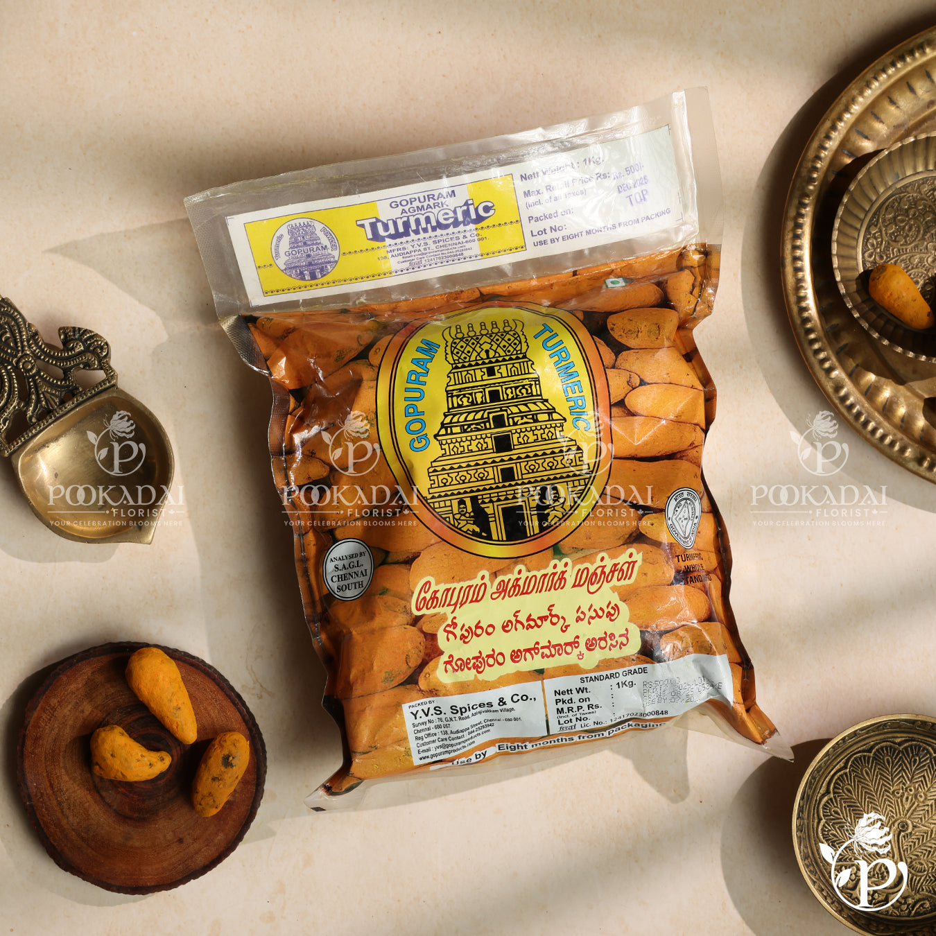 Gopuram Whole Turmeric | Manjal Kizhangu | Haldi Sabut