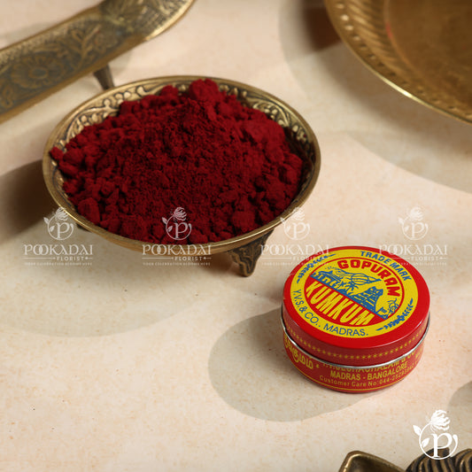 Gopuram Red Kumkum Powder | Kumkuma | Sindoor | Tilak - Tin Pack