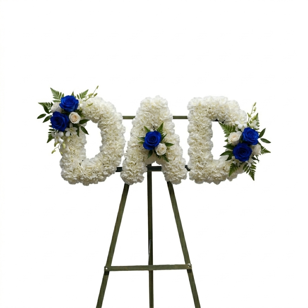 Blue Dad Standing Florals