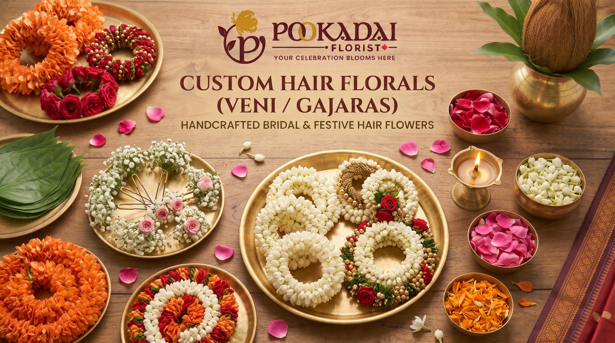 Custom Hair Florals (Veni / Gajaras)