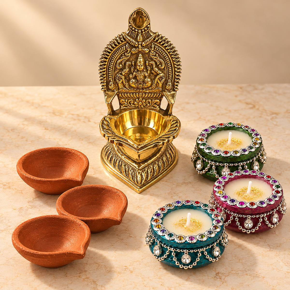 Diyas, Oils & Wicks - New
