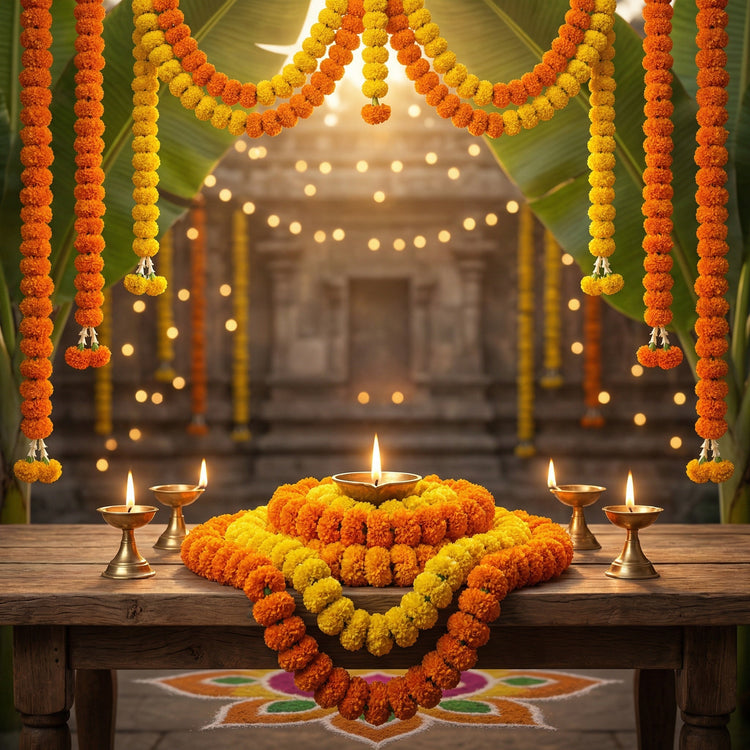 Custom specialty flower garlands with unique color patterns and exotic floral combinations.