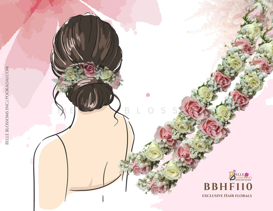 Hair Floral - Spray Roses + Baby's Breath ( BBHF110 )
