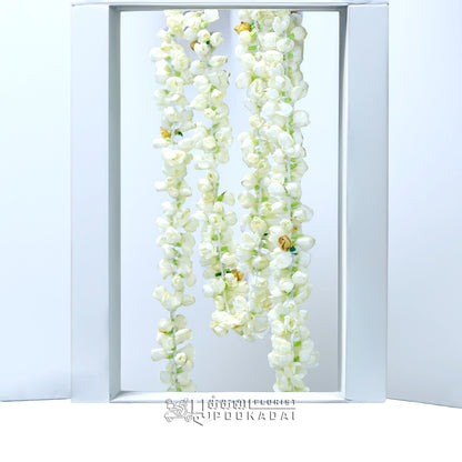 Fresh Jasmine & Artificial Gold Rose Strings - Pookadai Florist Toronto