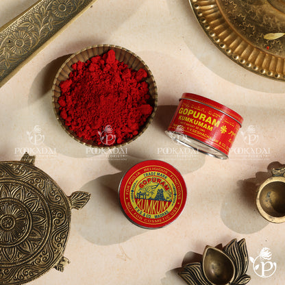 Gopuram Red Kumkum Powder | Kumkuma | Sindoor | Tilak - Tin Pack