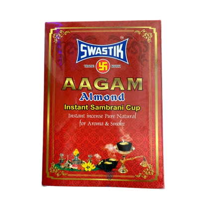 Swastik Aagam Almond Instant Sambrani Cup (12 Cup)