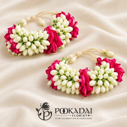 Nanthiyavattam & Rose Petal Hand Gajra, Pair of 2
