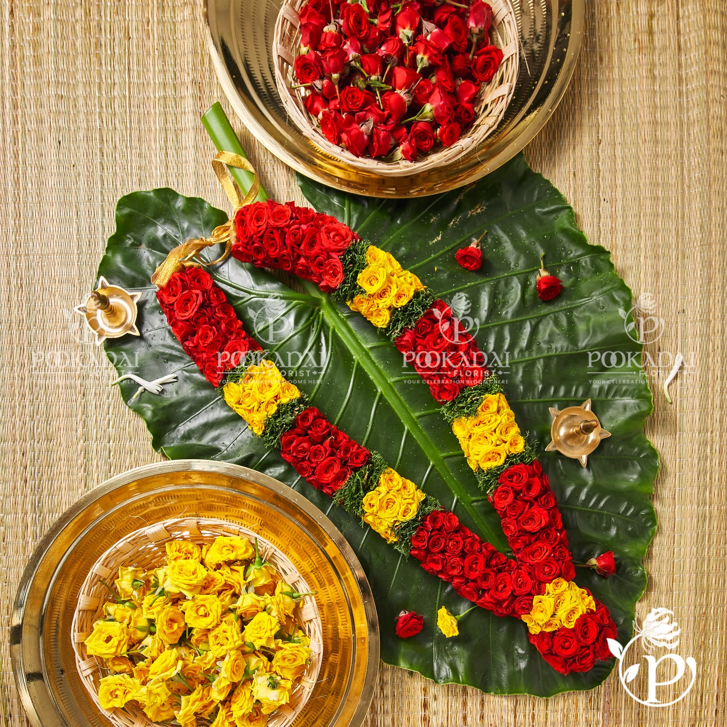 Pooja Garland - Button Rose Garland