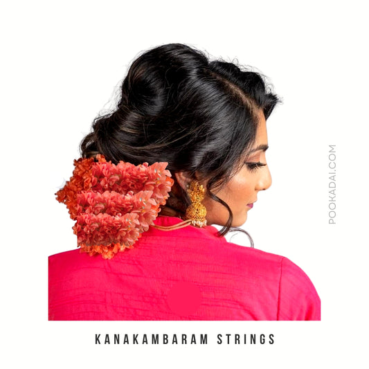 Orange Kanakambaram (Crossandra) Strings & Mixed Flowers | Pookadai ...