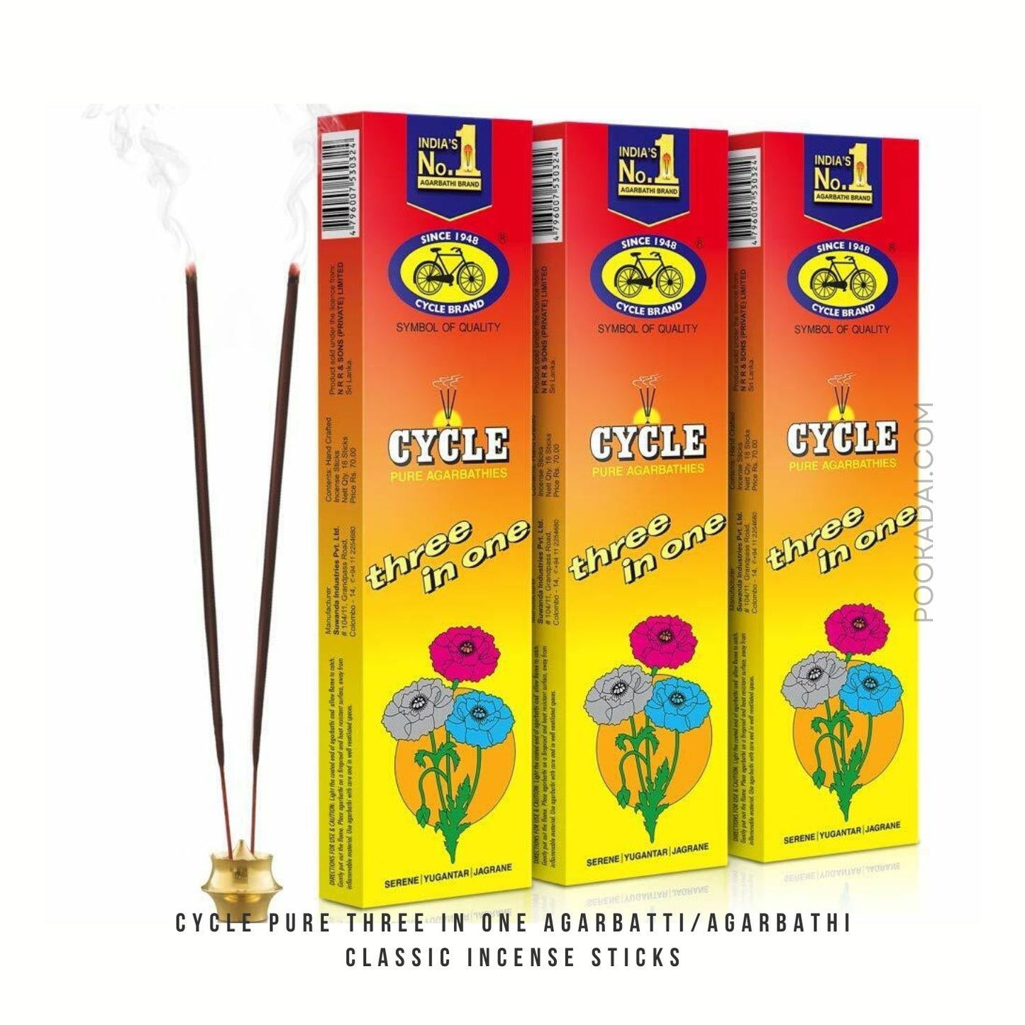 Cycle Pure Three in One Agarbatti/Agarbathi Classic Incense Sticks